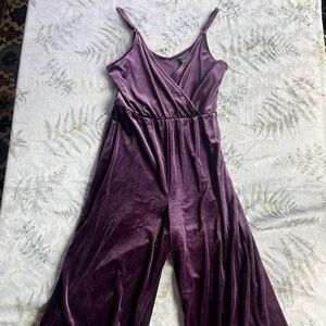 Elegant Velvet Purple Jumpsuit